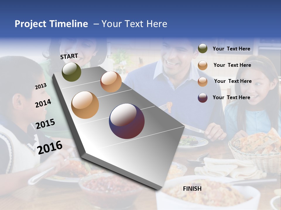 A Family Eating A Meal Together At A Table PowerPoint Template