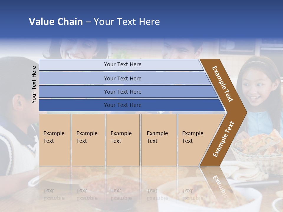 A Family Eating A Meal Together At A Table PowerPoint Template