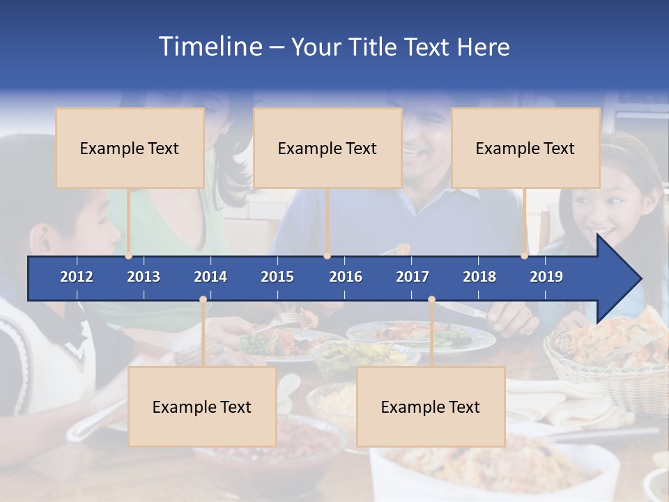 A Family Eating A Meal Together At A Table PowerPoint Template