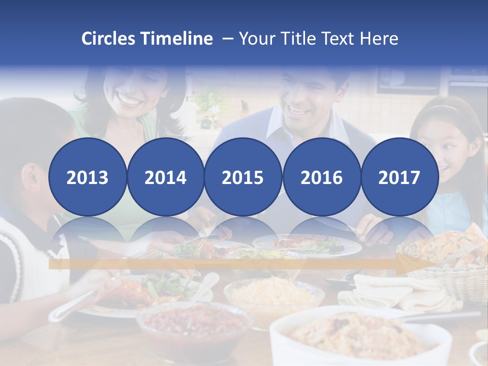 A Family Eating A Meal Together At A Table PowerPoint Template