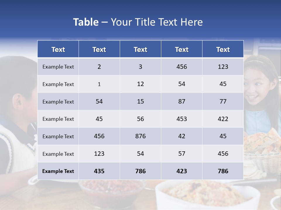 A Family Eating A Meal Together At A Table PowerPoint Template