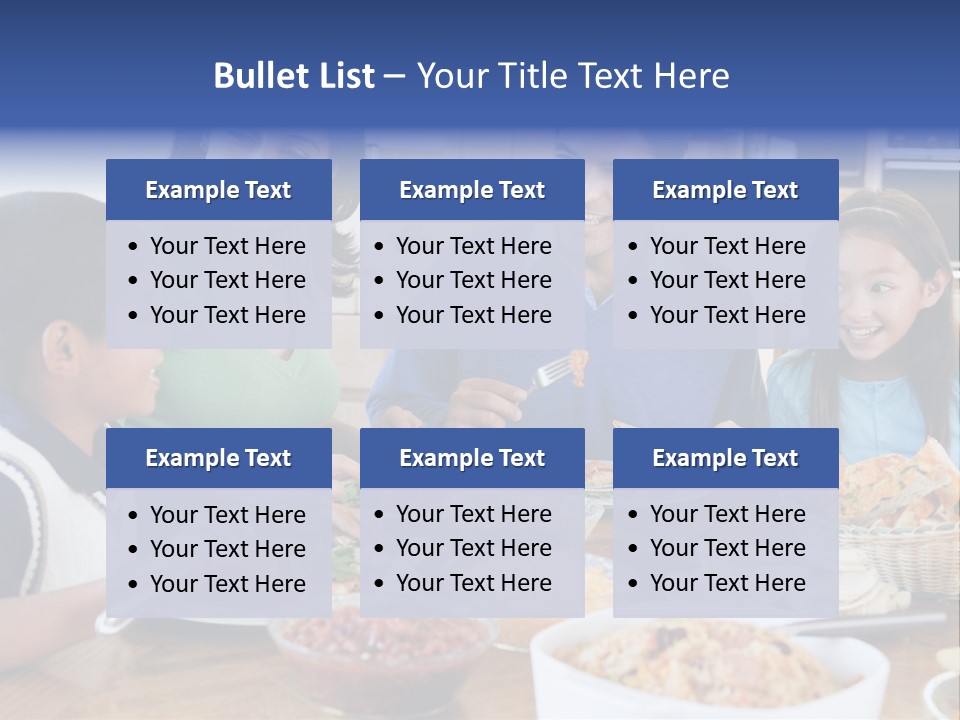 A Family Eating A Meal Together At A Table PowerPoint Template