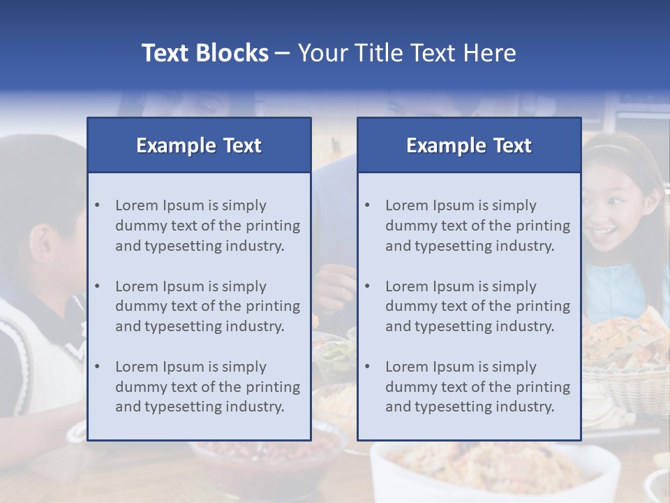 A Family Eating A Meal Together At A Table PowerPoint Template