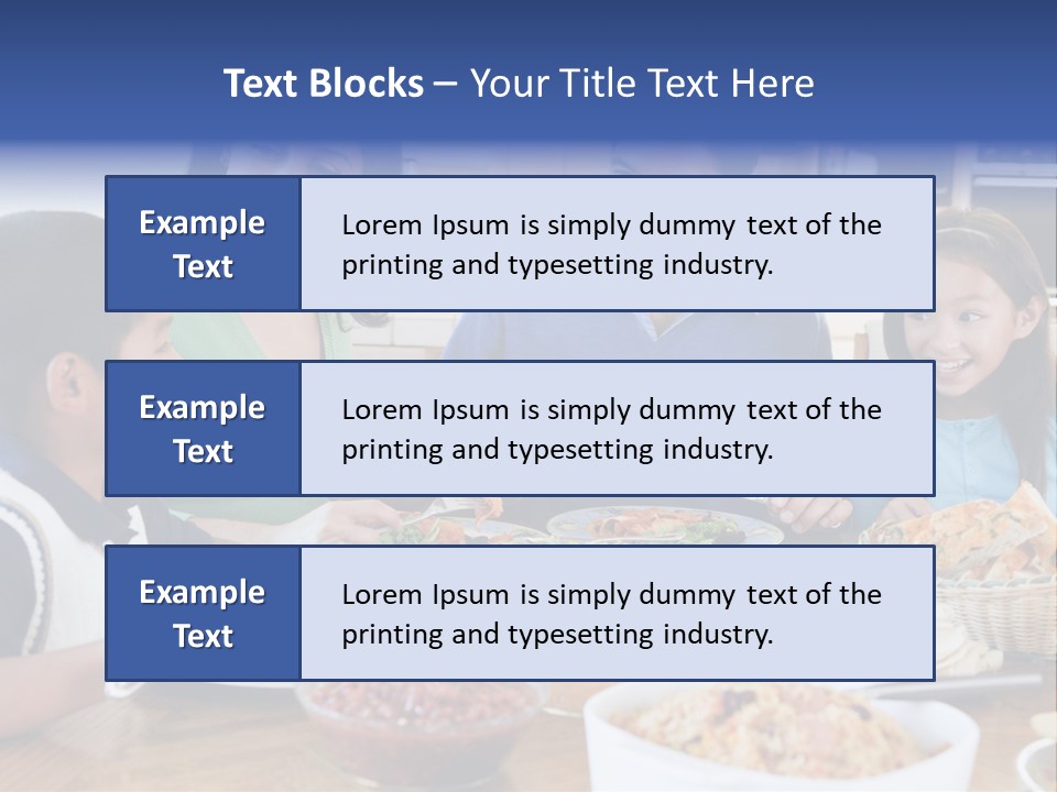 A Family Eating A Meal Together At A Table PowerPoint Template