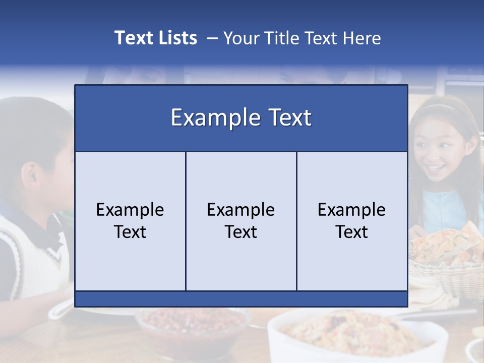 A Family Eating A Meal Together At A Table PowerPoint Template