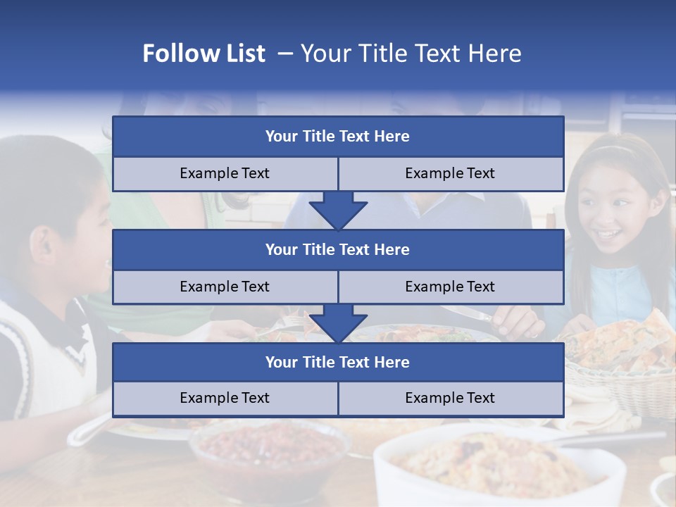A Family Eating A Meal Together At A Table PowerPoint Template