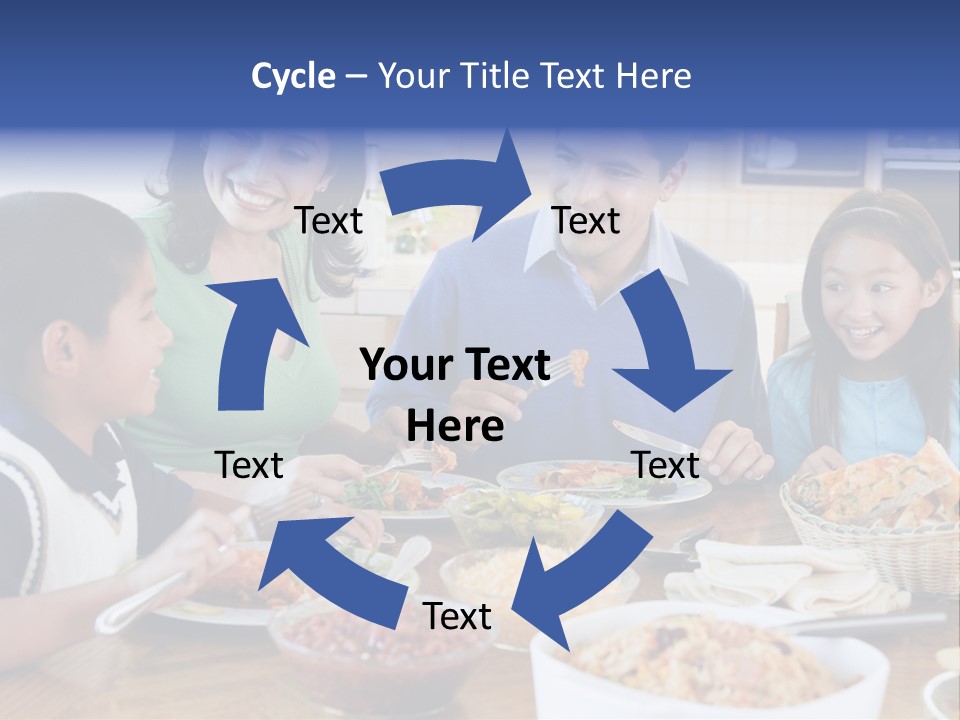 A Family Eating A Meal Together At A Table PowerPoint Template