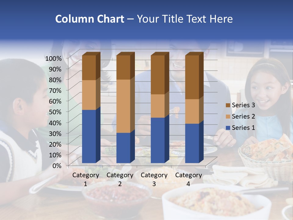 A Family Eating A Meal Together At A Table PowerPoint Template