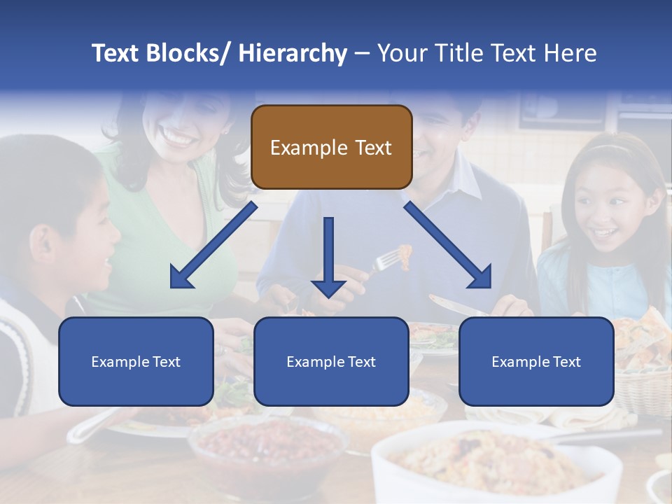 A Family Eating A Meal Together At A Table PowerPoint Template