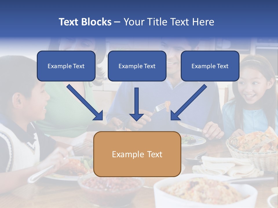 A Family Eating A Meal Together At A Table PowerPoint Template
