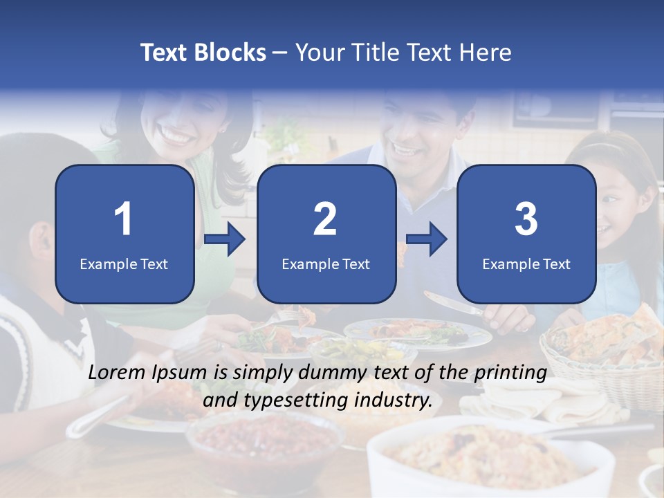 A Family Eating A Meal Together At A Table PowerPoint Template