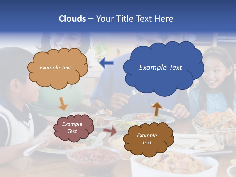 A Family Eating A Meal Together At A Table PowerPoint Template