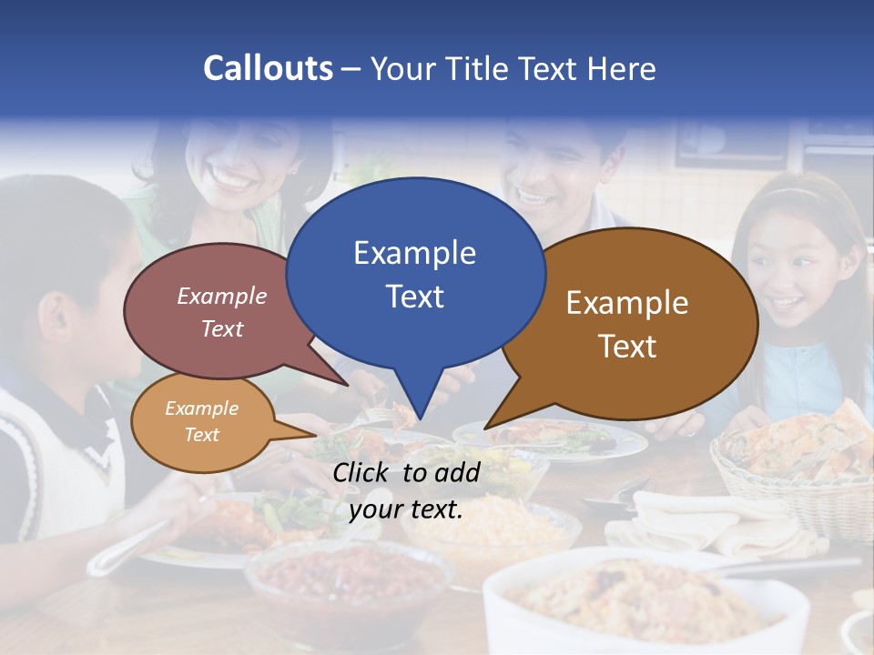 A Family Eating A Meal Together At A Table PowerPoint Template