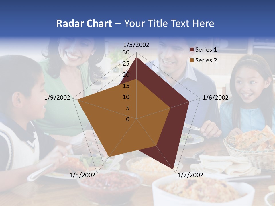 A Family Eating A Meal Together At A Table PowerPoint Template