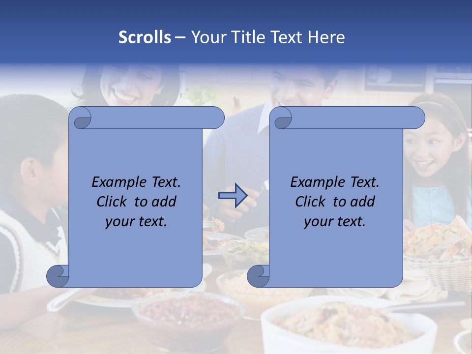 A Family Eating A Meal Together At A Table PowerPoint Template