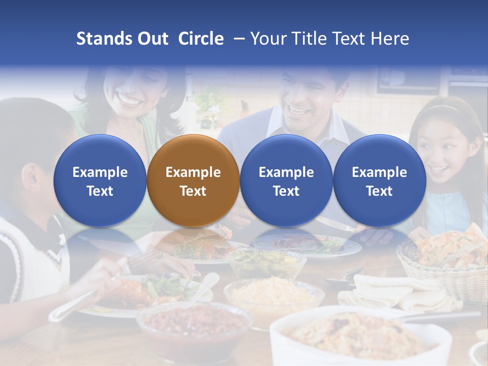 A Family Eating A Meal Together At A Table PowerPoint Template