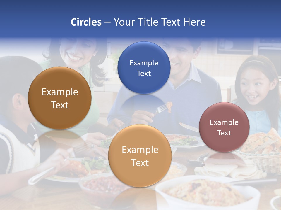 A Family Eating A Meal Together At A Table PowerPoint Template