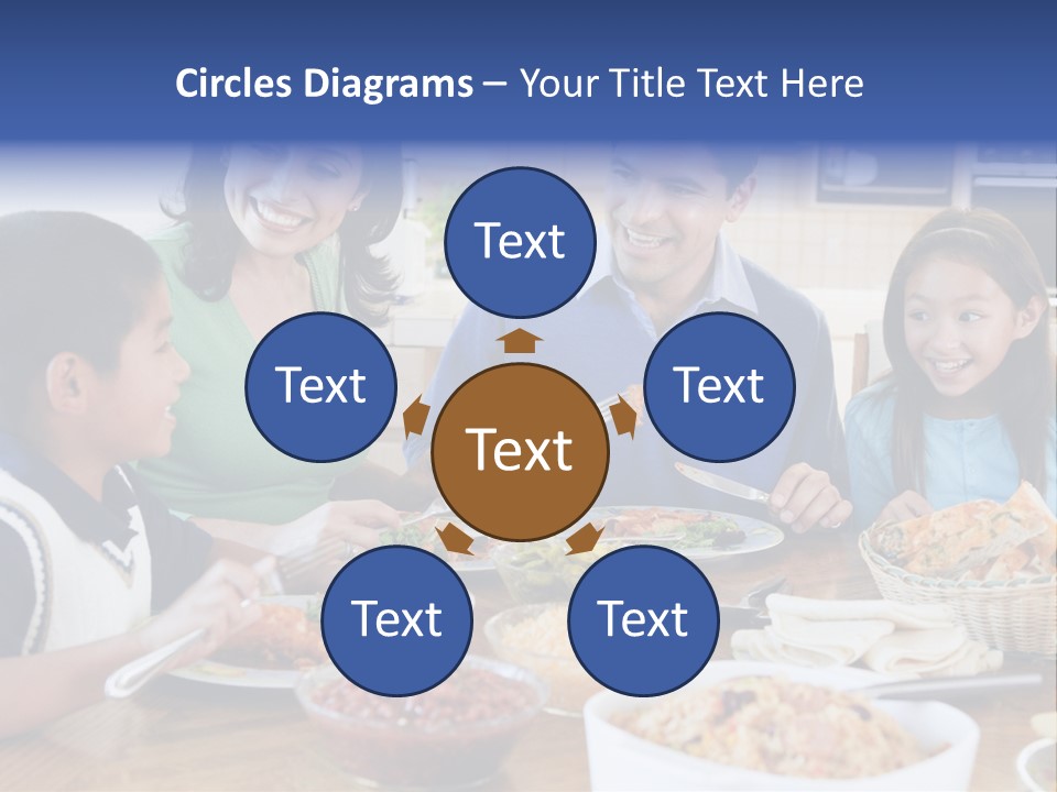 A Family Eating A Meal Together At A Table PowerPoint Template