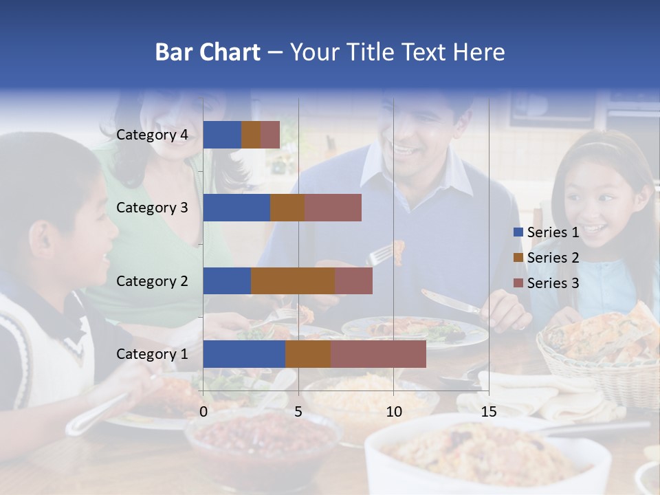 A Family Eating A Meal Together At A Table PowerPoint Template