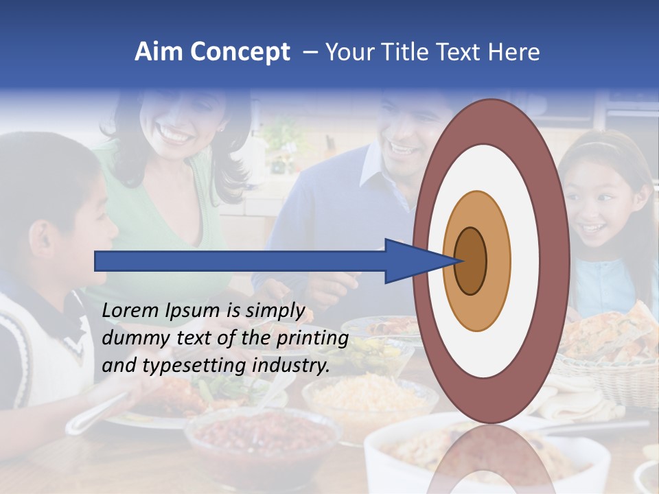A Family Eating A Meal Together At A Table PowerPoint Template