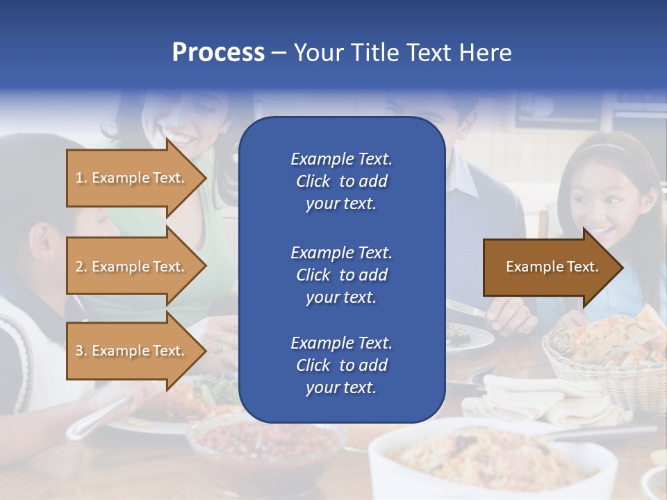 A Family Eating A Meal Together At A Table PowerPoint Template