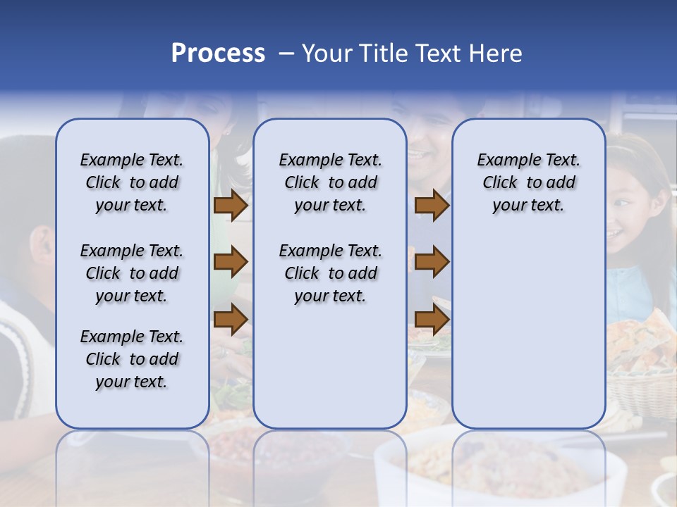A Family Eating A Meal Together At A Table PowerPoint Template
