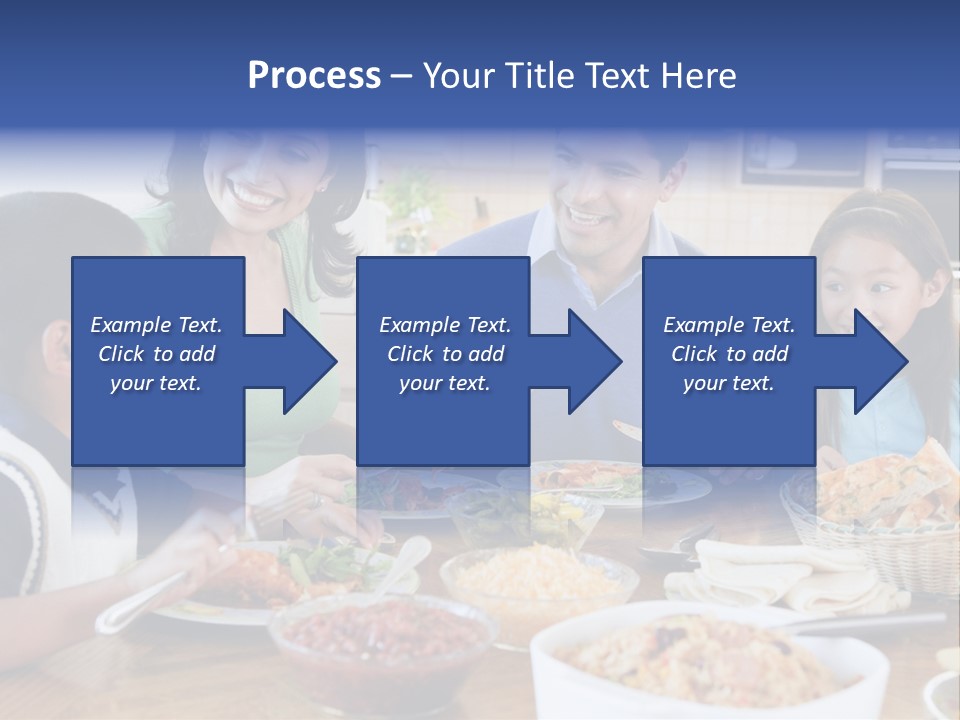 A Family Eating A Meal Together At A Table PowerPoint Template