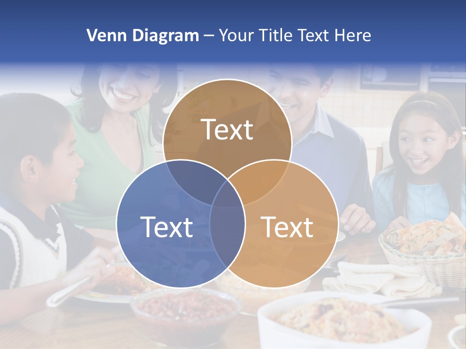 A Family Eating A Meal Together At A Table PowerPoint Template