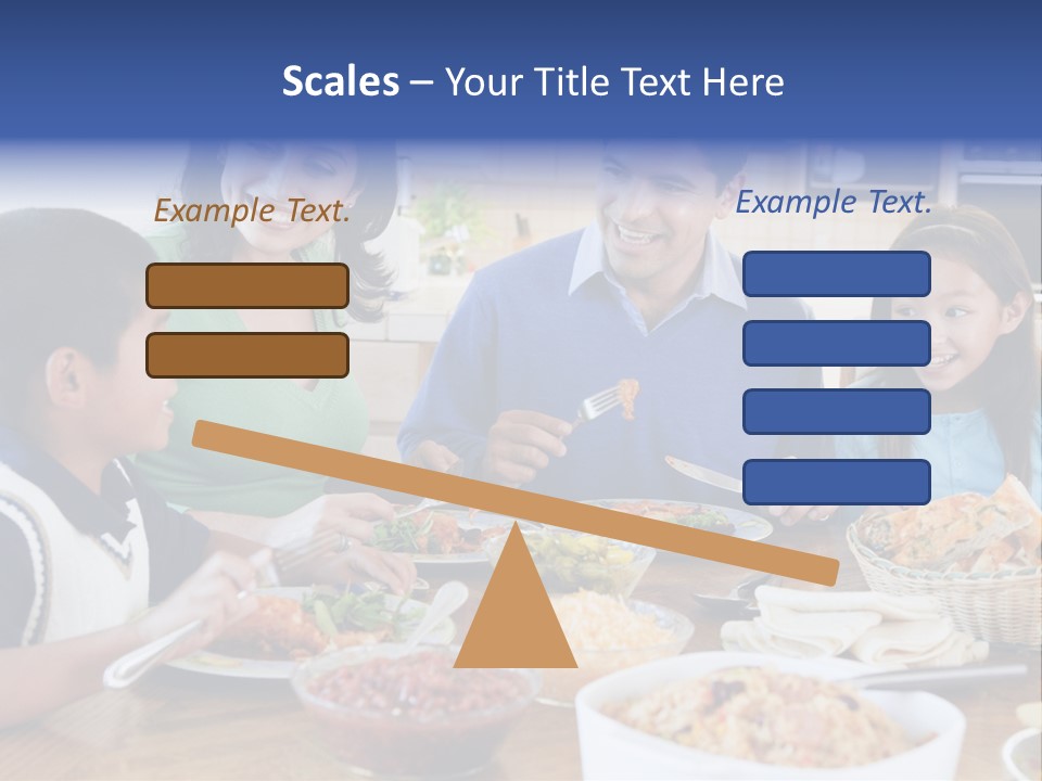 A Family Eating A Meal Together At A Table PowerPoint Template