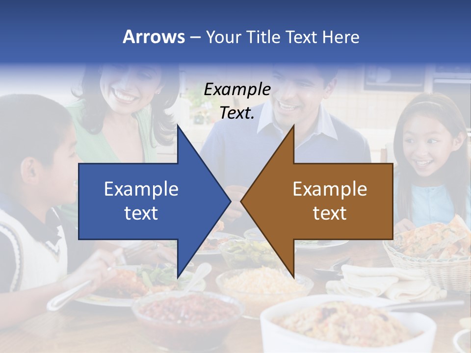 A Family Eating A Meal Together At A Table PowerPoint Template