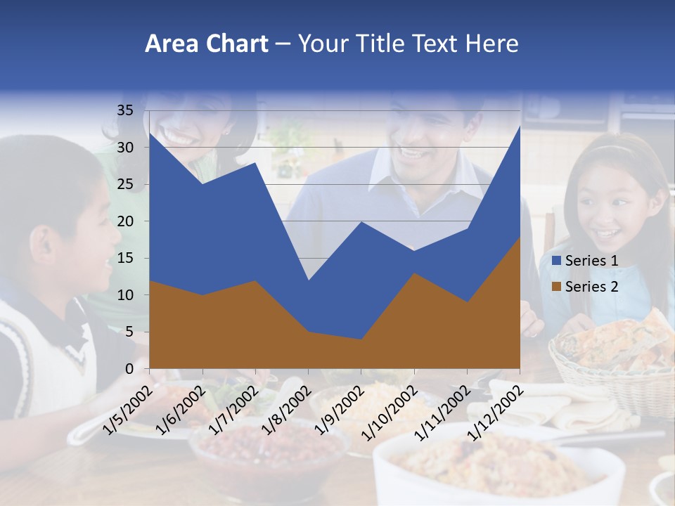 A Family Eating A Meal Together At A Table PowerPoint Template