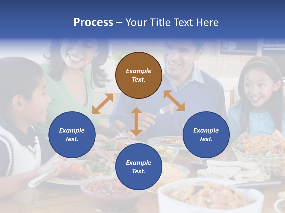 A Family Eating A Meal Together At A Table PowerPoint Template