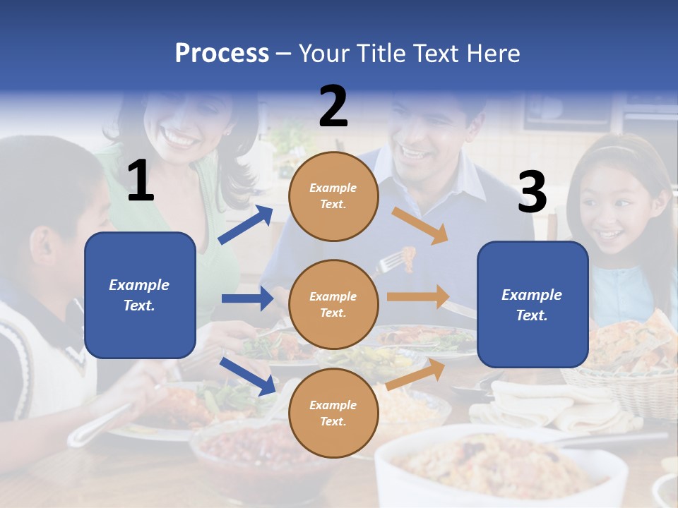 A Family Eating A Meal Together At A Table PowerPoint Template