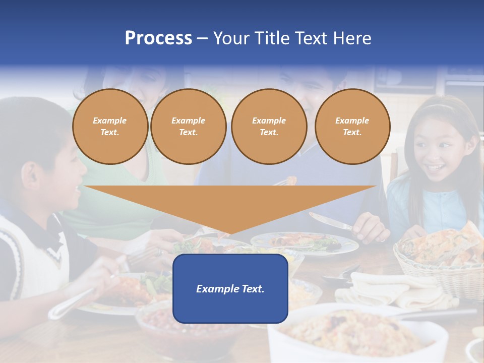 A Family Eating A Meal Together At A Table PowerPoint Template
