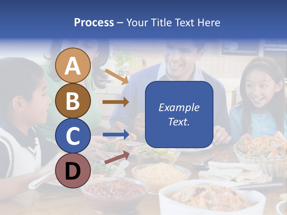 A Family Eating A Meal Together At A Table PowerPoint Template