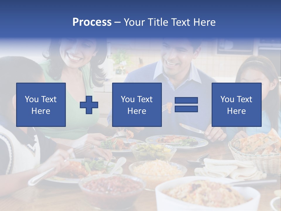 A Family Eating A Meal Together At A Table PowerPoint Template