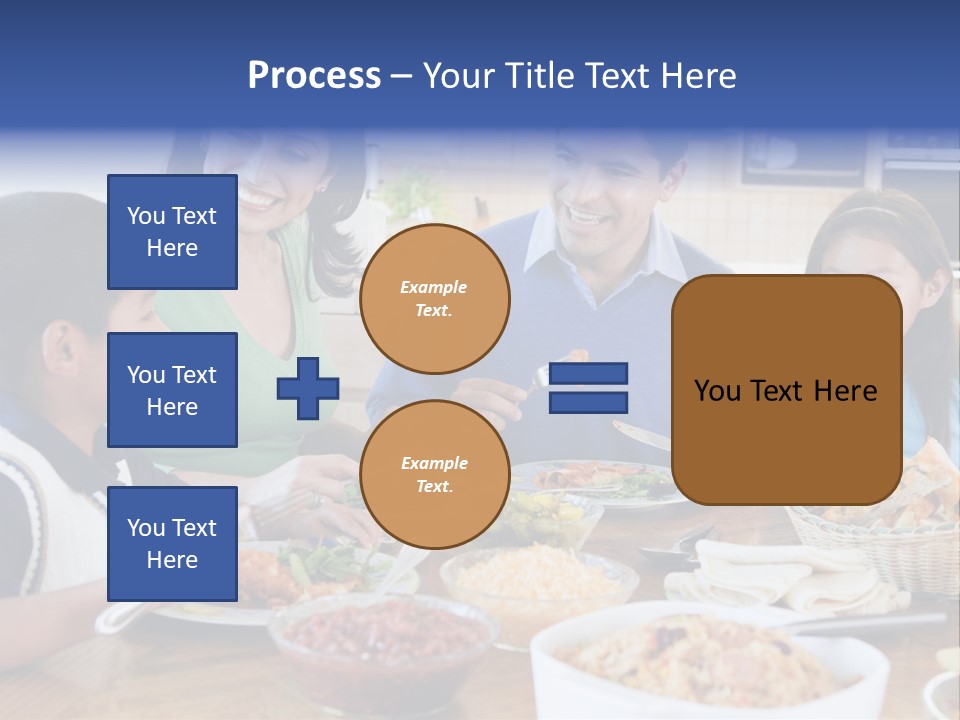 A Family Eating A Meal Together At A Table PowerPoint Template