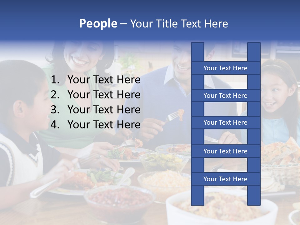 A Family Eating A Meal Together At A Table PowerPoint Template