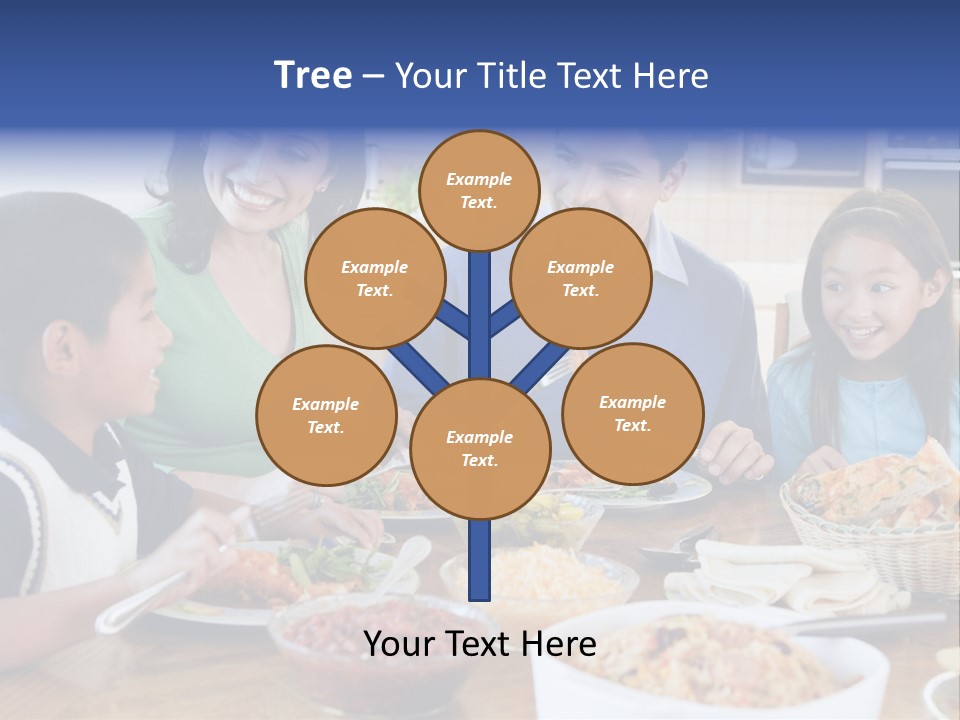 A Family Eating A Meal Together At A Table PowerPoint Template