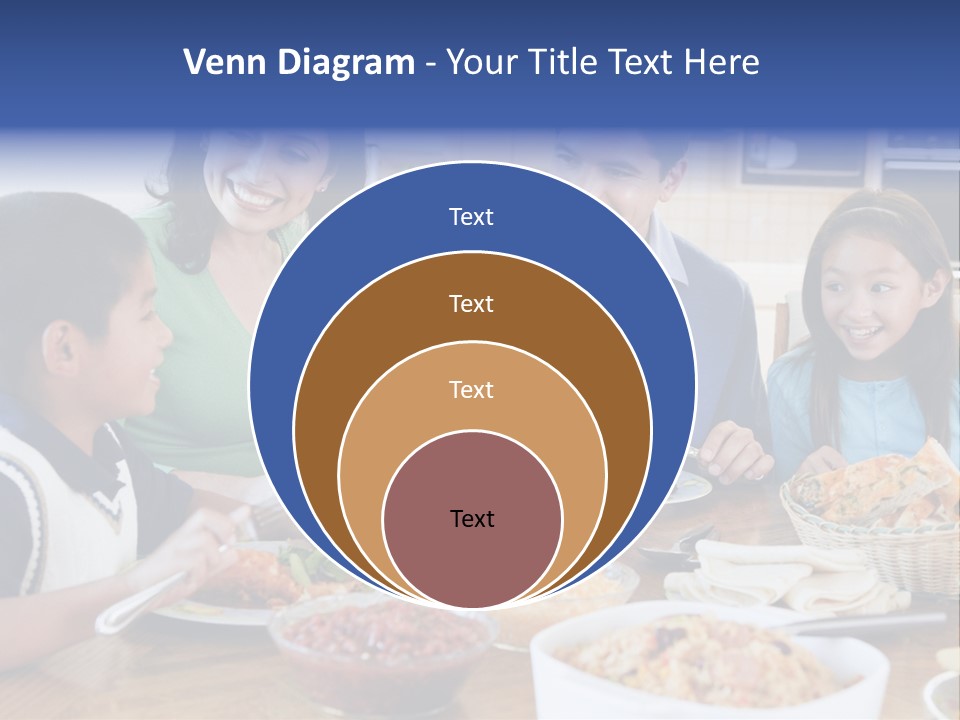 A Family Eating A Meal Together At A Table PowerPoint Template