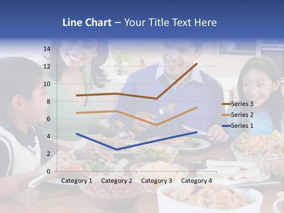 A Family Eating A Meal Together At A Table PowerPoint Template