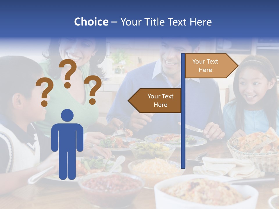 A Family Eating A Meal Together At A Table PowerPoint Template