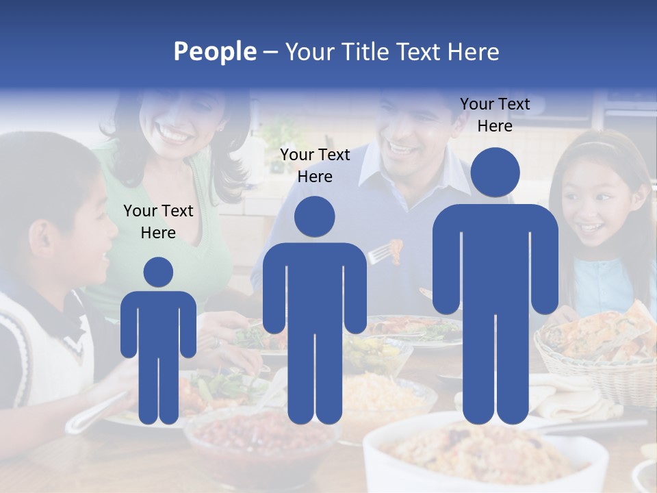 A Family Eating A Meal Together At A Table PowerPoint Template