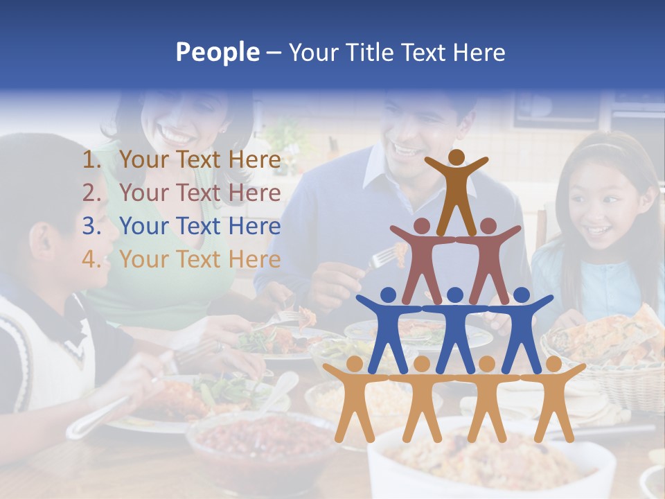 A Family Eating A Meal Together At A Table PowerPoint Template