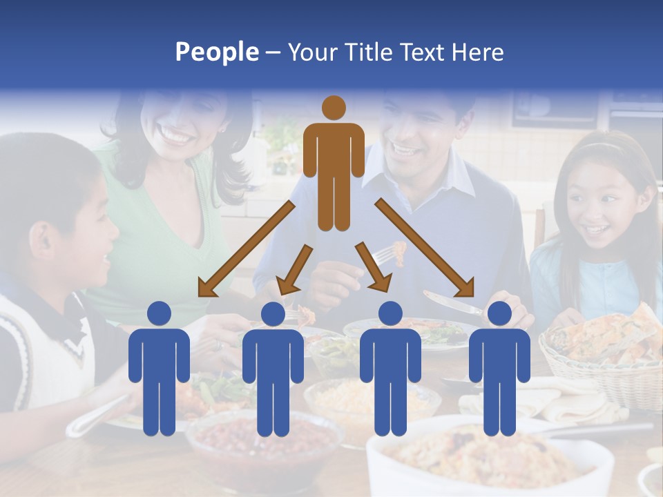 A Family Eating A Meal Together At A Table PowerPoint Template