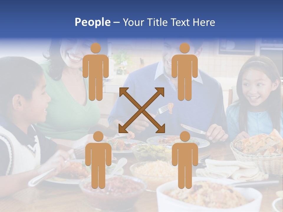 A Family Eating A Meal Together At A Table PowerPoint Template