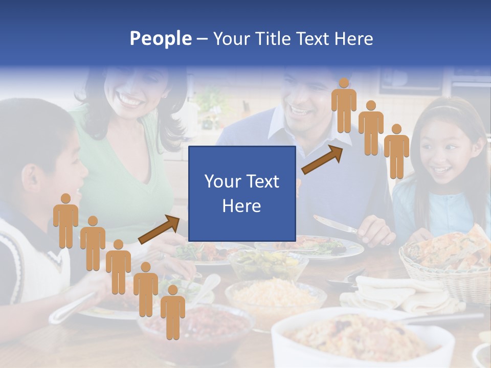 A Family Eating A Meal Together At A Table PowerPoint Template