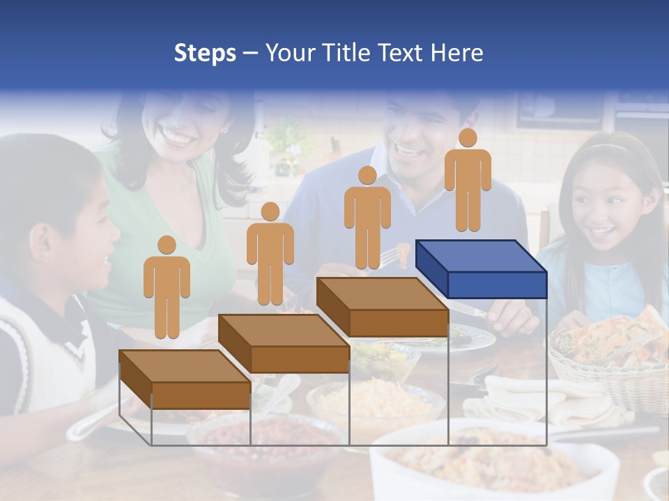 A Family Eating A Meal Together At A Table PowerPoint Template