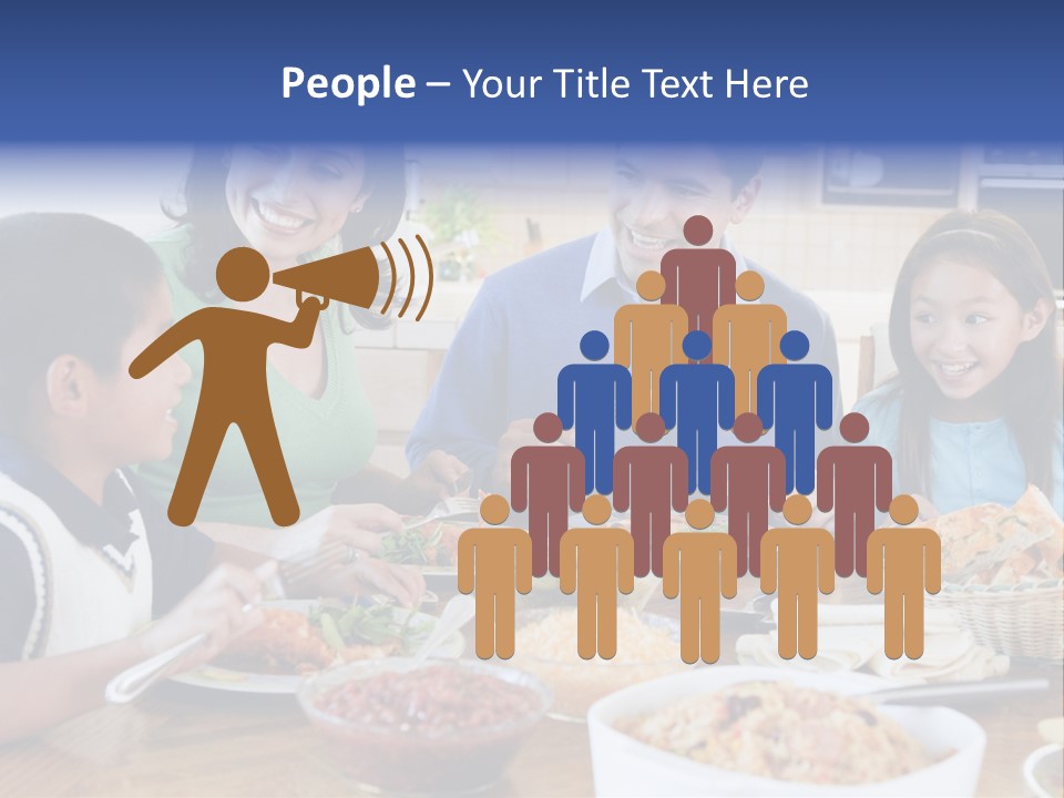 A Family Eating A Meal Together At A Table PowerPoint Template
