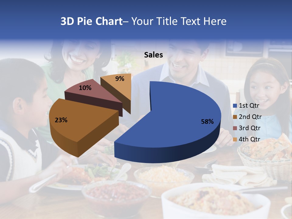 A Family Eating A Meal Together At A Table PowerPoint Template